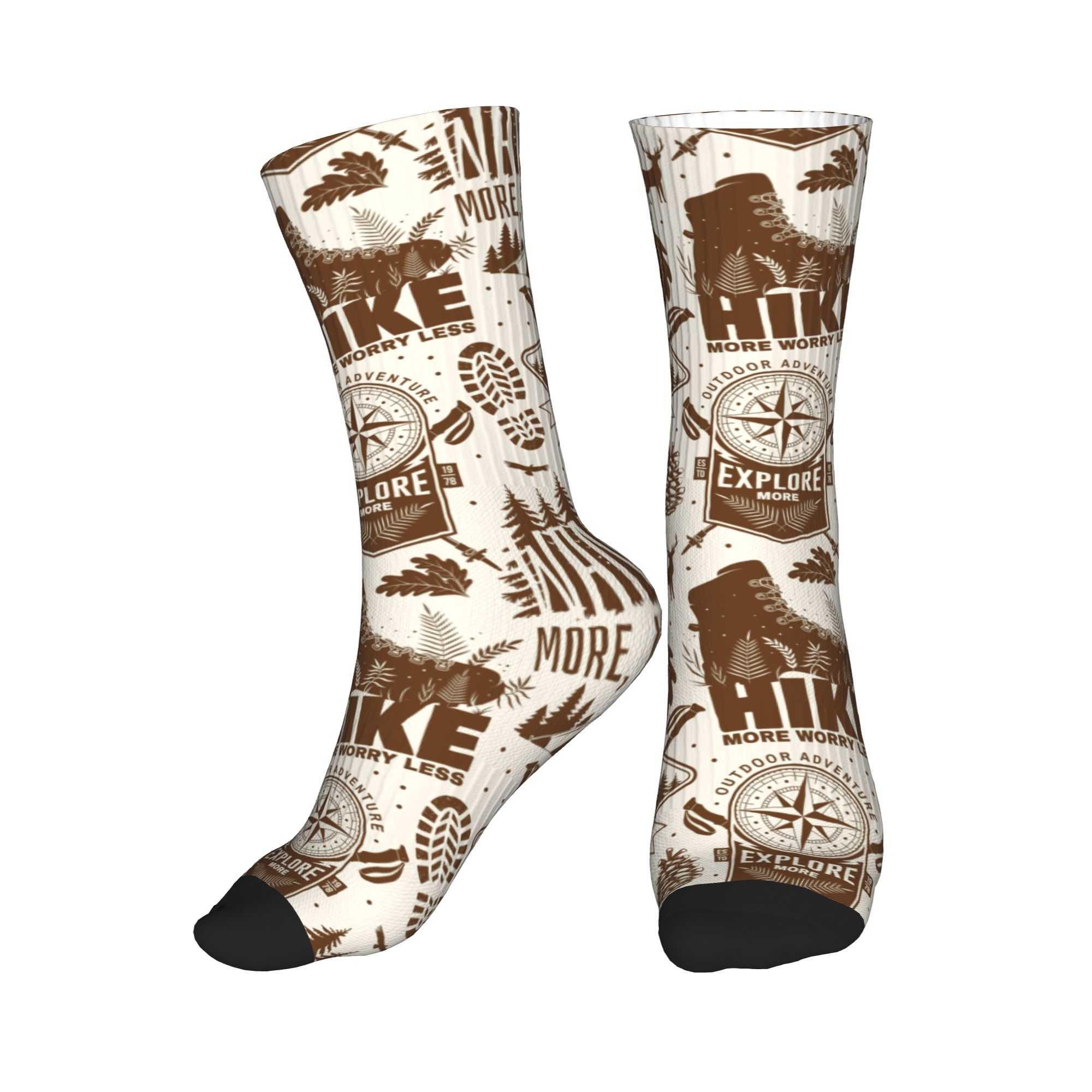 Dress Sock Men - Cool Men's Vintage Brown Hike Boot