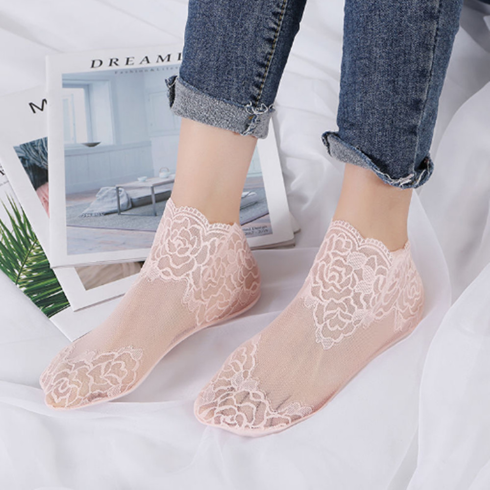 woman Lace rose thin socks Loa - Invisibility Sock Loafer recension och pris